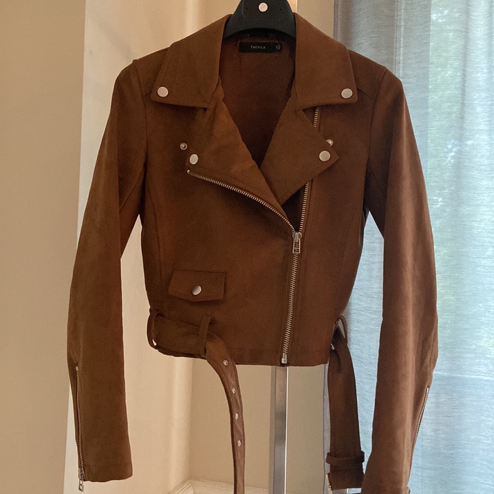 Aritzia Tallula Faux Suede Motorcycle Jacket Size XS